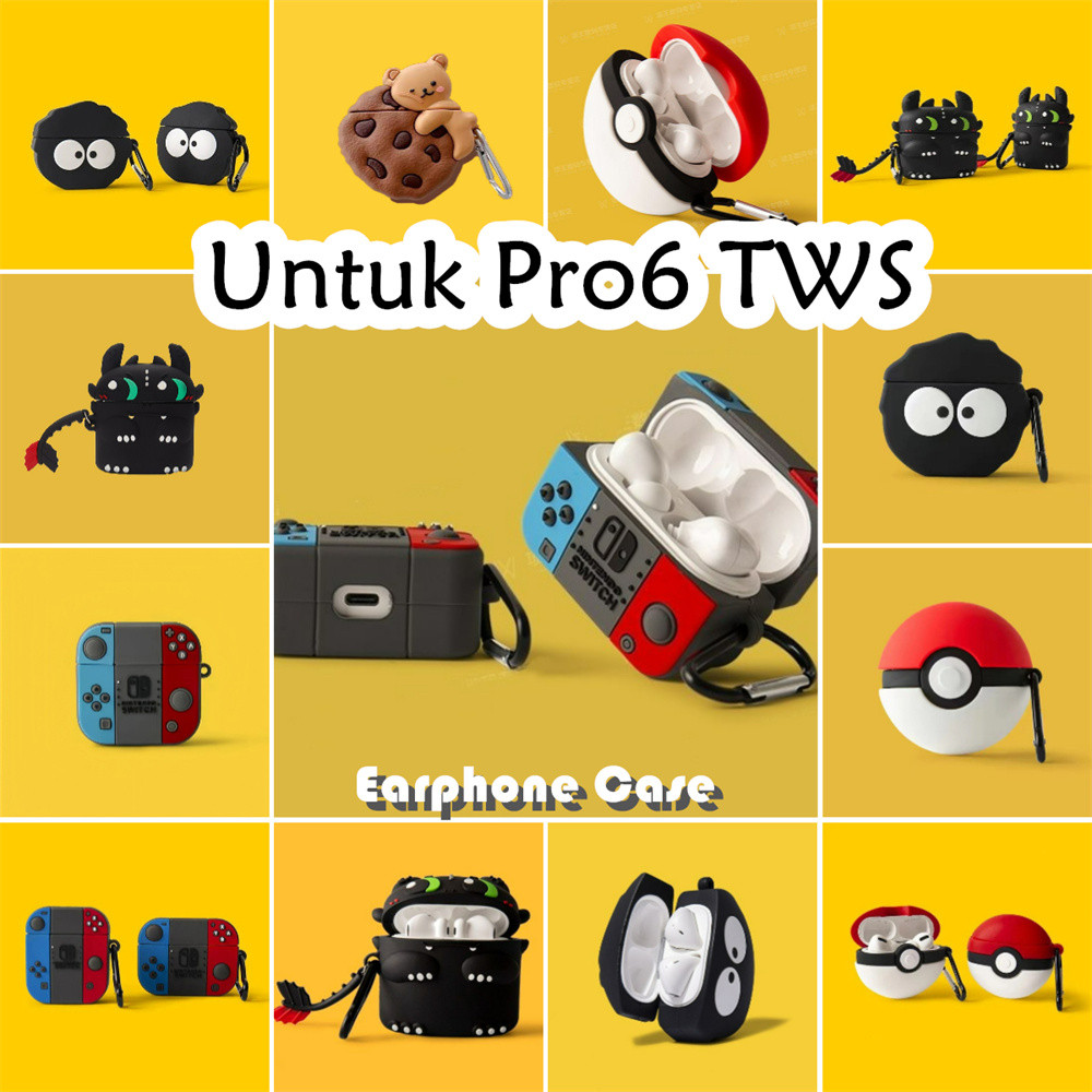 Exclusive Untuk Pro6 TWS Case Trendi Kartun Soft Silicone Earphone Case NO.3