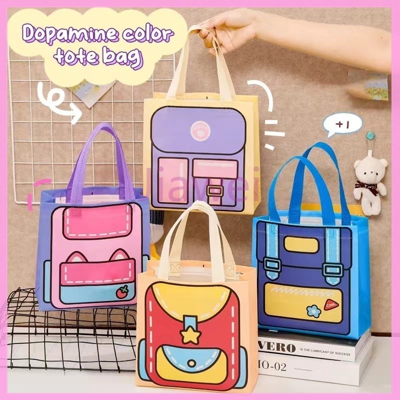 

Jiawei Tas Hampers Non Woven Anti Air Tema TAS SEKOLAH Tote Bag / Hand Bag Ulang Tahun/tas hadiah tas belanja