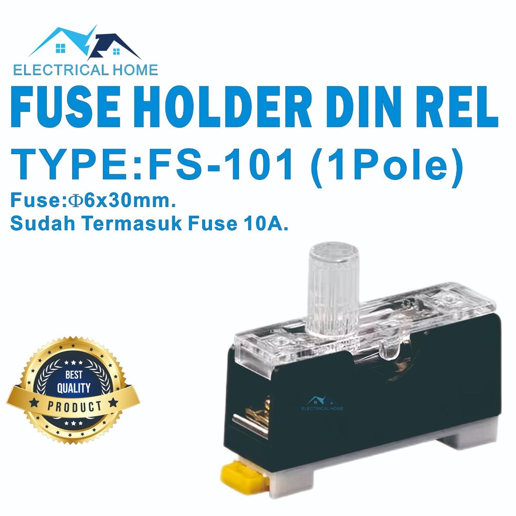 Fuse Kubur/Fuse Holder Din Rel FS-101 1Pole BEST QUALITY.