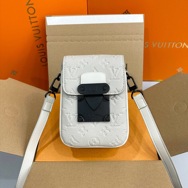 Men's Cross Bag LV Set LV 3-in-1 Flower Emblem Pattern Black, Gold Luxury Men's Bag with Box