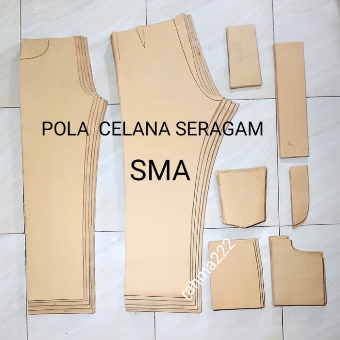 pola celana SMA /pola seragam SMA satu set isi 5 ukuran