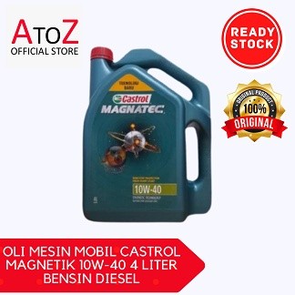 NEW OLI MESIN MOBIL CASTROL MAGNETIK 10W-40 4 LITER BENSIN DIESEL
