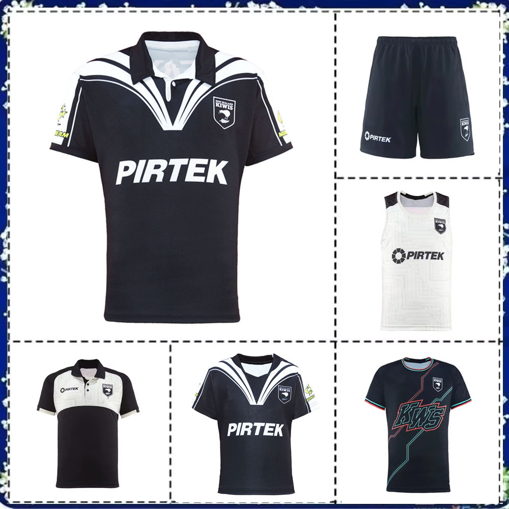 2025 New Zealand Kiwis Training  POLO Shirt Singlet Shorts Men's Rugby Jersey 2024 KIWIS HOME RUGBY 
