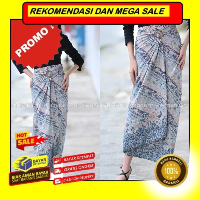 Rekomendasi Terlaris Rok lilit batik kain tali panjang Rok Batik wanita modern kekinian Keenan Grosi