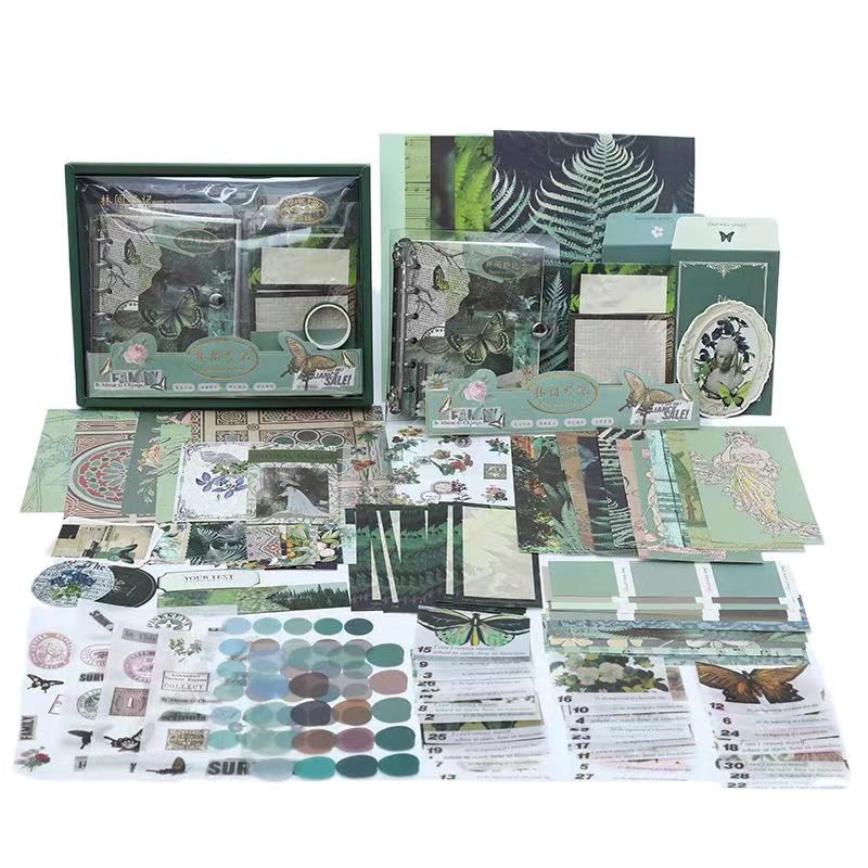 

Set Kotak Hadiah Dekorasi Bahan Buku Bahan Daun Longgar Vintage Set Alat Tulis Kolase Jurnal DIY