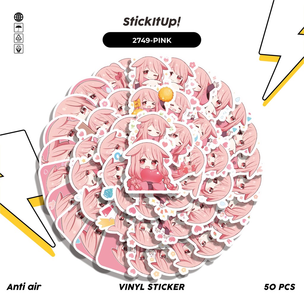 

COD 50 Pcs FUNNY CHARACTER BUNNY PINK RABBIT STICKER PACK Lucu Anti Air Untuk Dekorasi Notebook Sepeda Skateboard Handphone DIY