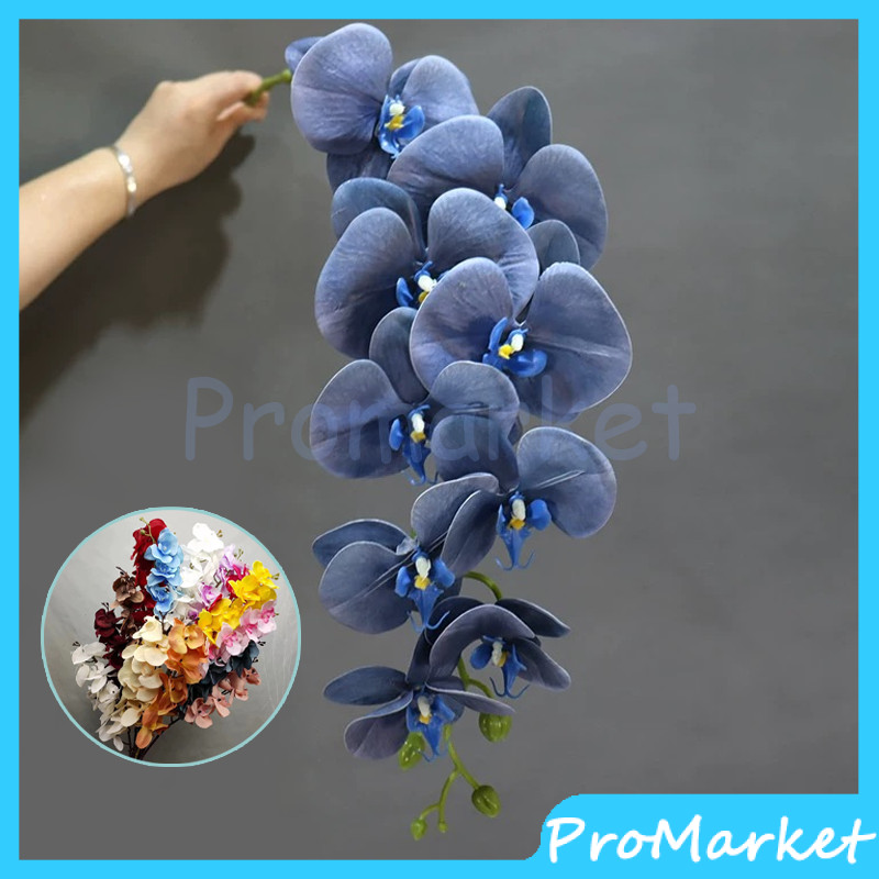 Bunga Anggrek Bulan Latex Cabang 9 - 1 PCS Bunga Anggrek Artificial Bunga Plastik Import - Bunga Dek