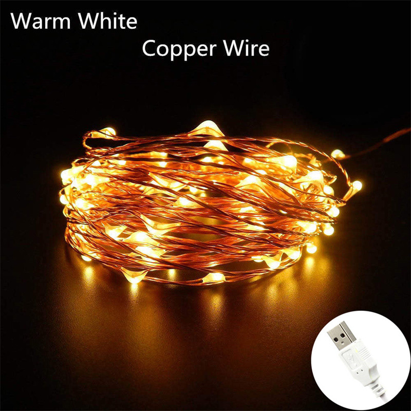 

USB LED String Lights 2M 5M 10M Copper Wire Garland Light Waterproof Fairy Lights For Christmas Wedding Holiday Party Decoration