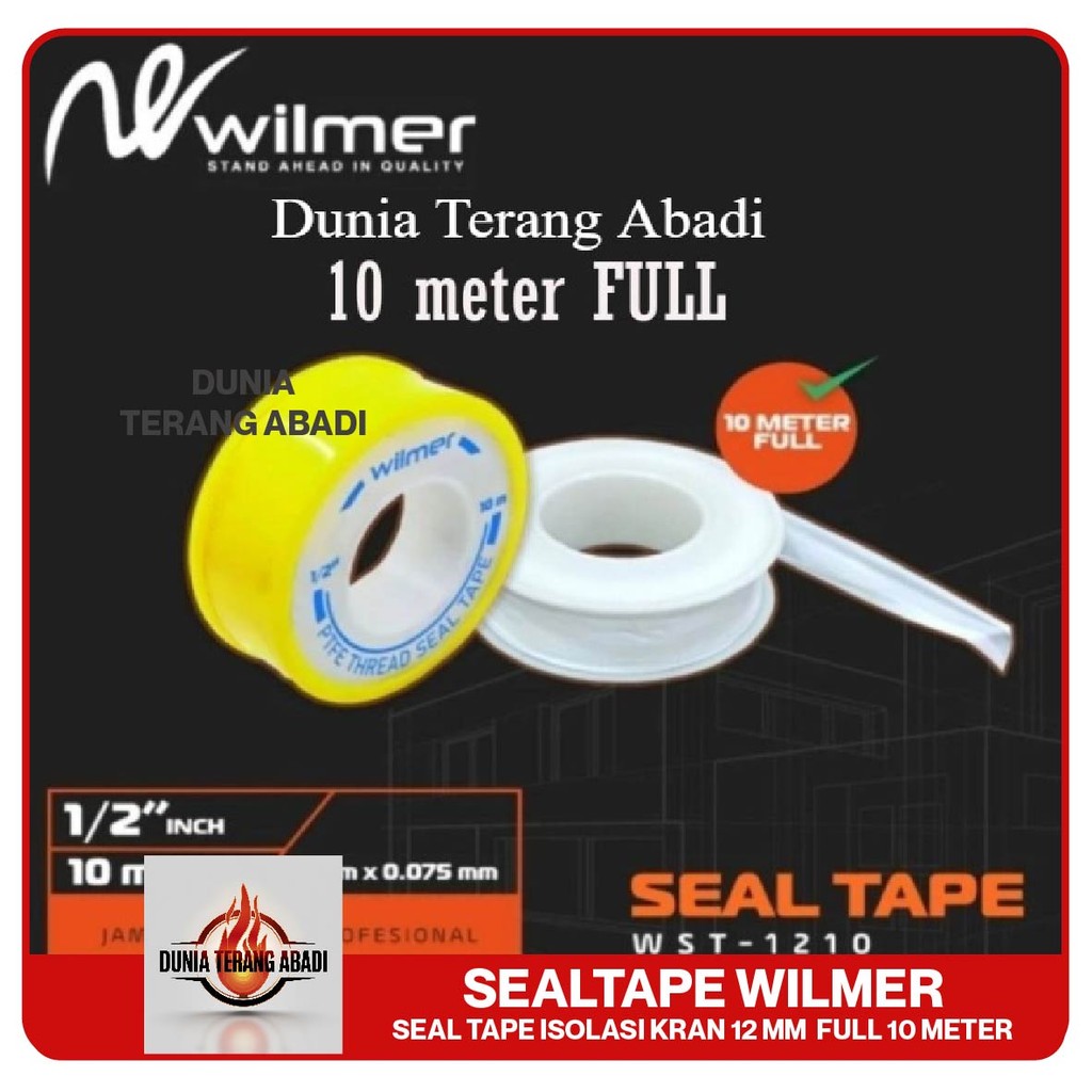 

WILMER Sealtape Full 10 Meter Seal Tape Isolasi Kran 12 mm