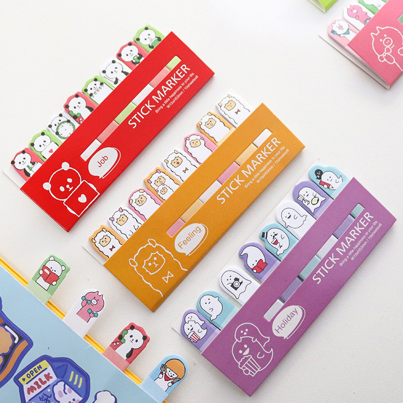 

Kawaii School Supplies Japanese and Korean Stationery Cute Mini Animals 7 Rows Sticky Notes Sticky Notes Message Note Stickers