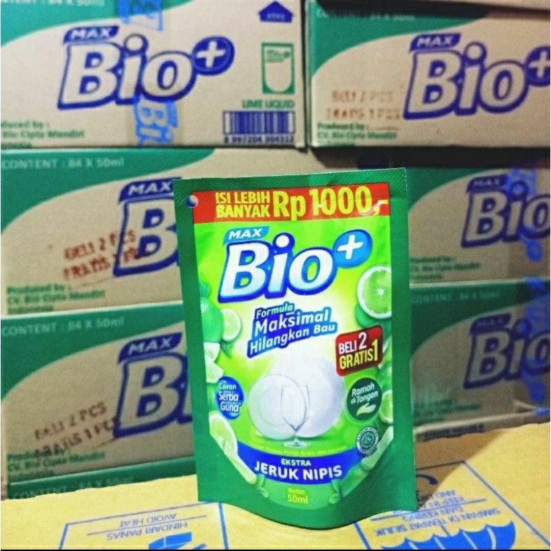 [ 1 DUS  ] SABUN CUCI PIRING max bio+ 50ml 1 karton isi 84pcs