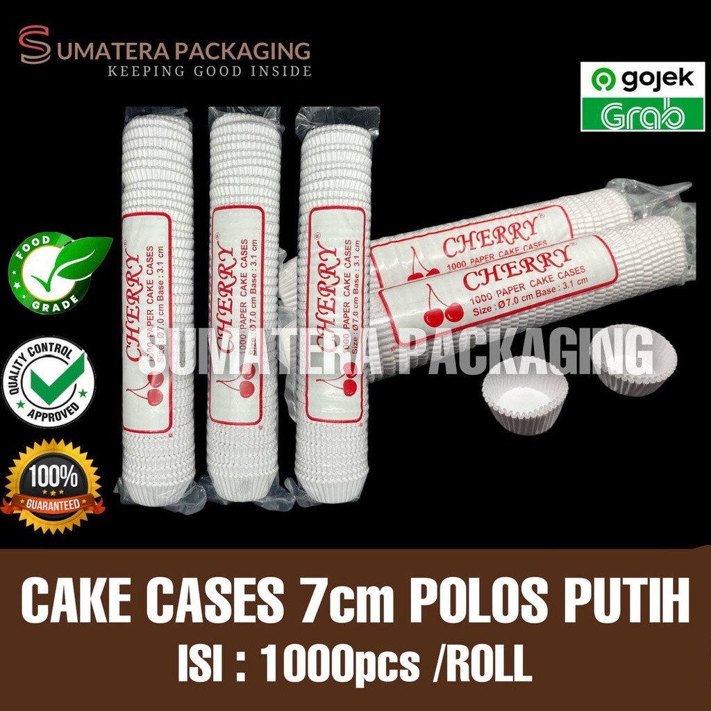 Paper Cake Cases cup 7cm Alas Roti Kue Bolu Kertas CHERRY 7 Medan