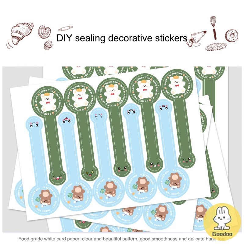 

[COD] Stiker panjang stiker penyegel kotak kue kue berperekat bulat stiker dekoratif DIY -GD