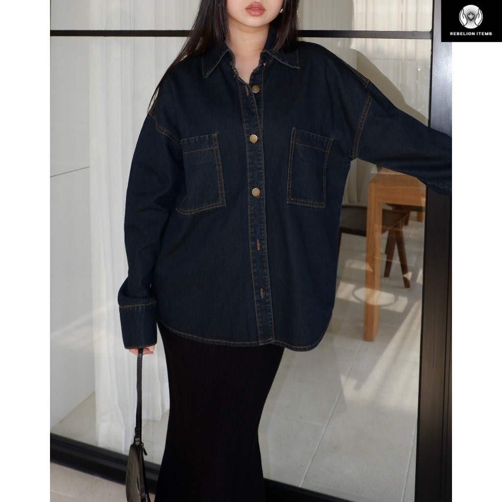 Gracias Label - Carra Oversized Shirt - Denim Jacket - Atasan Wanita