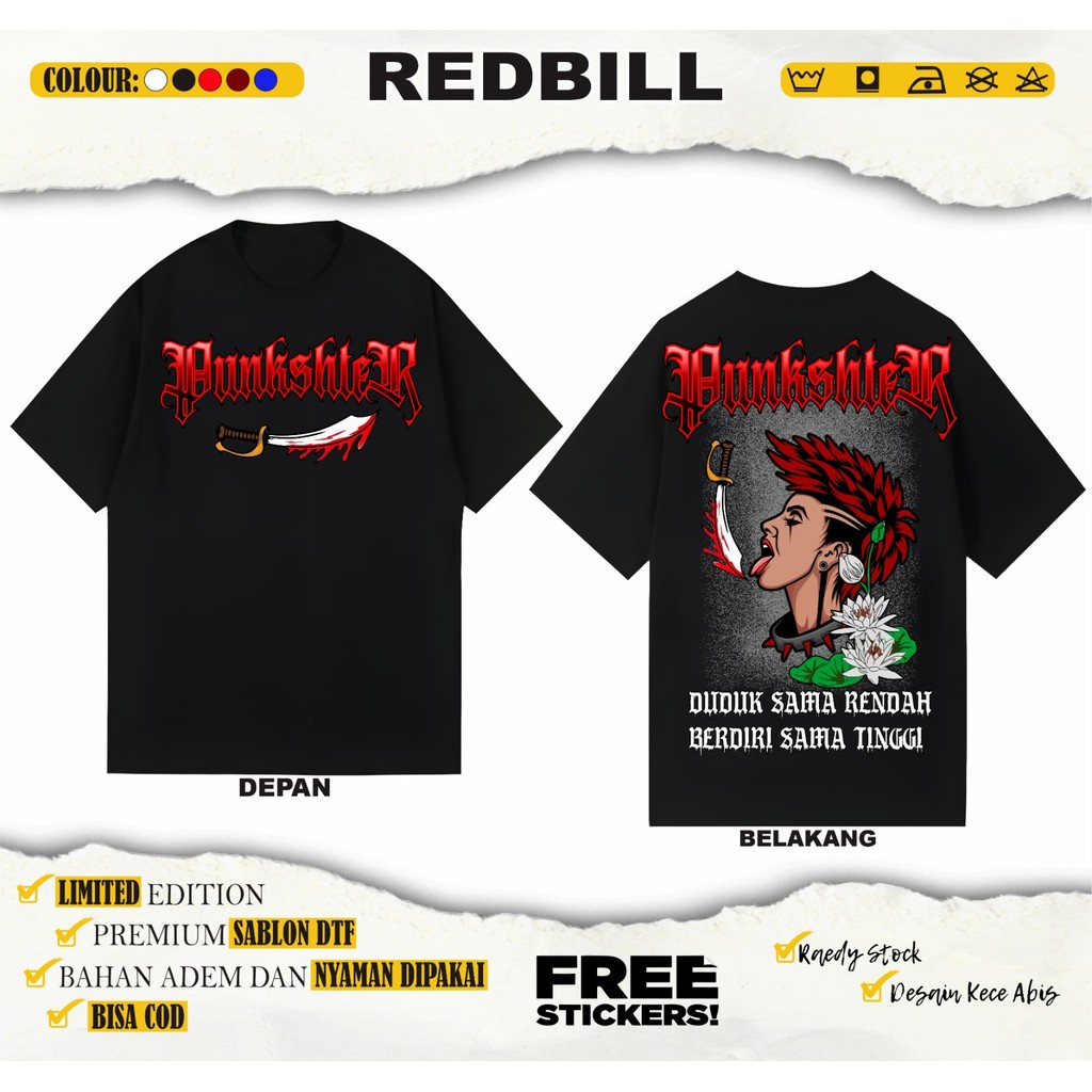 KAOS PSHT DESAIN TERBAIK PUNKSHTER MERAH | SABLON DEPAN TULISAN LATIN | BELAKANG LAMBANG PUNKSHTER| 