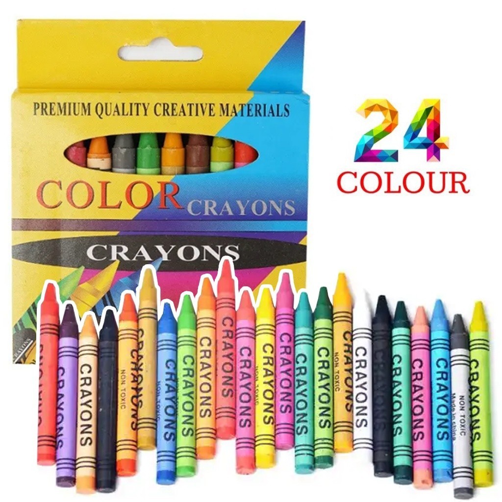 

SR Crayon Set Krayon Isi 12/24 Warna Crayon Kuat Anti Kotor Tidak Beracun S096