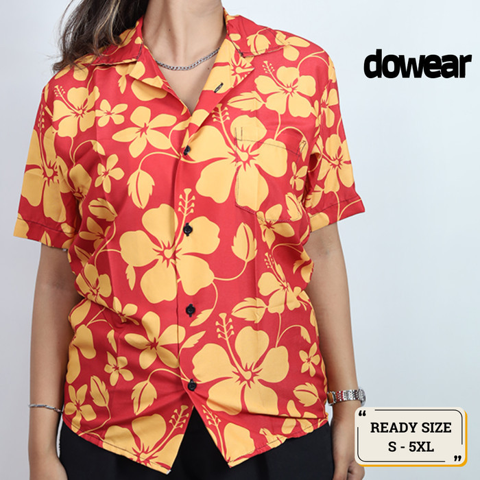 Hem Baju Kemeja Premium Hem Motif Pria Wanita Trend Distro Jumbo Terbaru BUNGA VINTAGE 244 - M