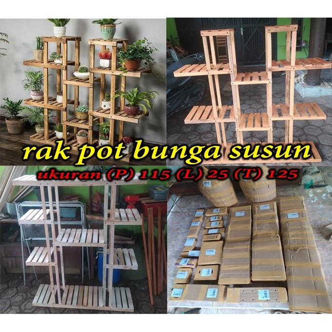 rak pot bunga 9 susun taman