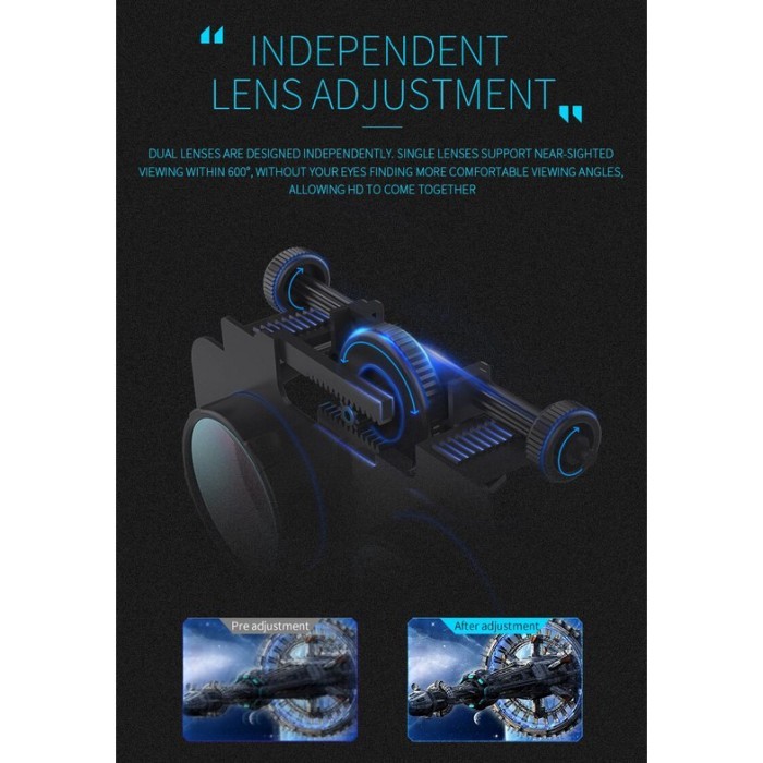 VR Box 3D IMAX Screen Kacamata Virtual Reality Glasses SC-G06B 4.7 - 6.1 Inch Black White