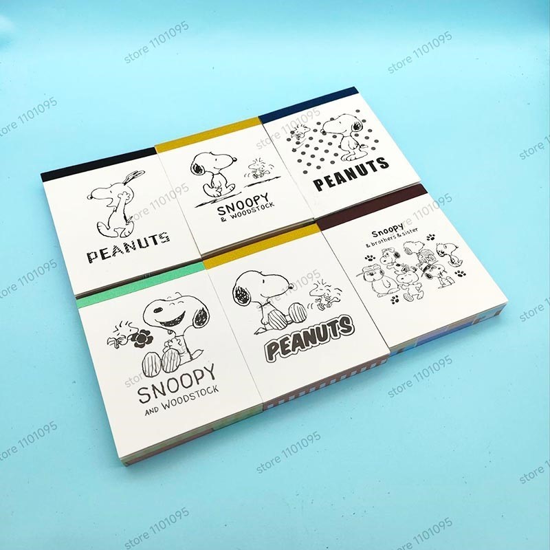 

100 Sheets Disney Snoopy Memo Pad Sticky Notes Kawaii Stationery Notepad Label Post Office School Supplies Kids Gift