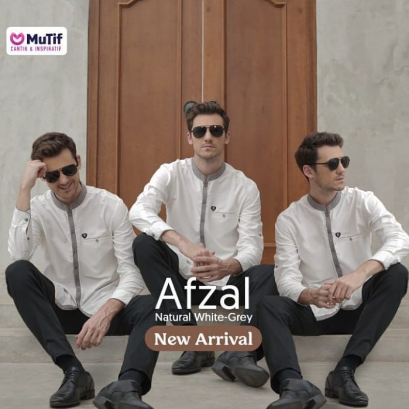 Mutif Koko Lengan Panjang Afzal | Koko Lengan Panjang Putih Kekinian | Koko Putih Premium |
