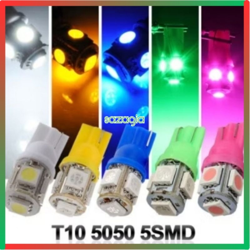 (SG) Lampu LED Mobil LED 5 Titik SMD High Quality Socket T10