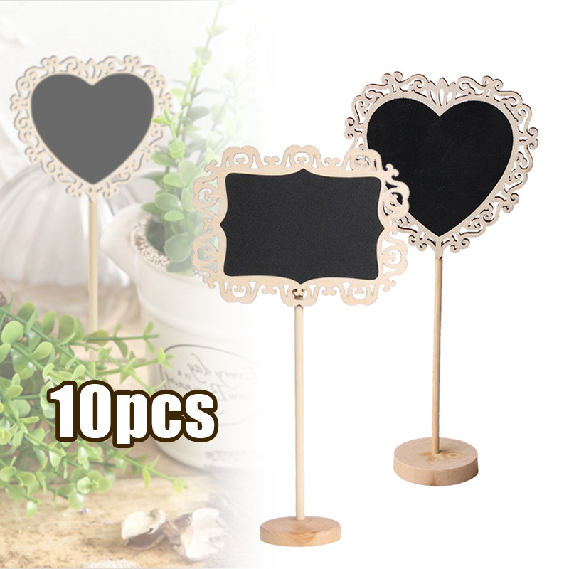 

10pcs 8inch Mini blackboard Mini Chalkboard Papan Tulis Mini Papan Kapur Menu Cafe Papan Mini Chalkboard Stand Heart