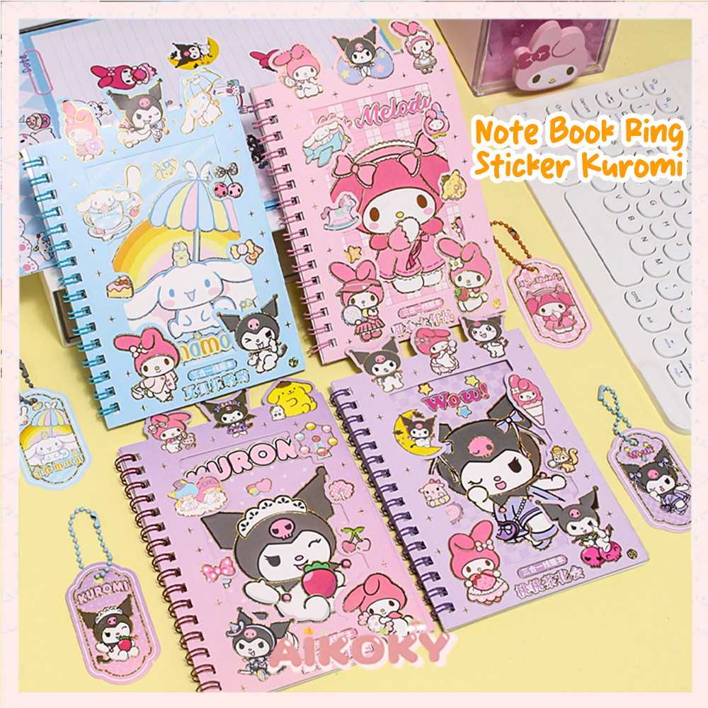 

AIKOKY Notebook Ring Quicksand Stiker Buku Anak Karakter Kartun 3D