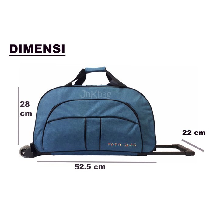 TROLLY BAG POLO GEAR 8827 BAHAN KANVAS - Cokelat Muda