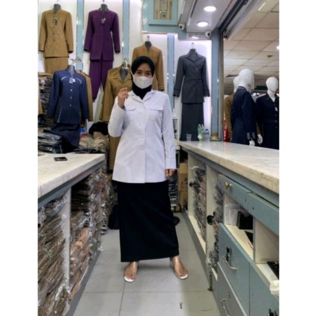 [PREMIUM ORIGINAL] Blazer Guru Hitam Putih Rok Span / Seragam Hitam Putih / Baju Hitam Putih Guru / 