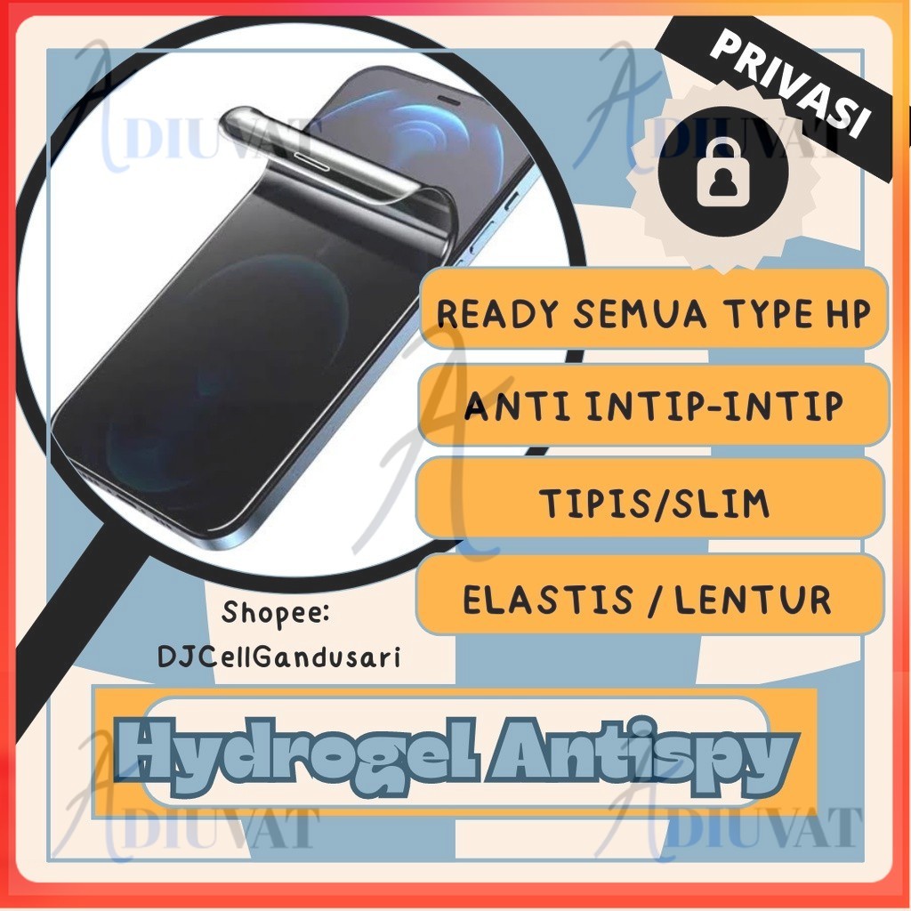 [ ADIUVAT ] TG Anti Gores HYDROGEL SPY Privacy Itel Vision 1 2 3 A33 A36 A46 A48 A55 A56 P32 P37 S12