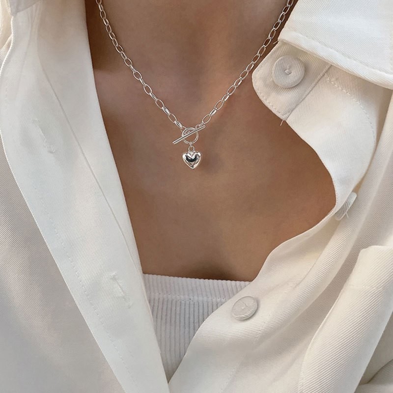 Kalung Rantai Bandul Love Bulat 1271