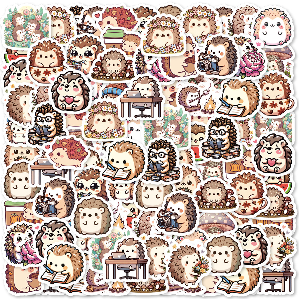 

46pcs Cute Little Hedgehog Cartoon Graffiti Stickers DIY Decoration, Notebook, Suitcase, Guitar Classic Toy Waterproof PVC Decal