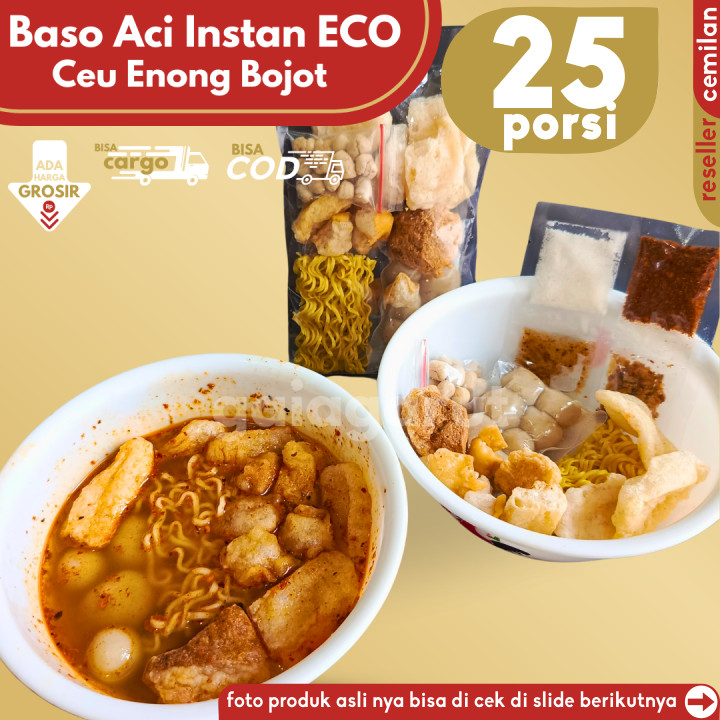 

Paket isi 25 Porsi Baso Aci Instan ECO EKONOMIS Ceu Enong Asli Bojot Garut (GRATIS EXTRA +5porsi)
