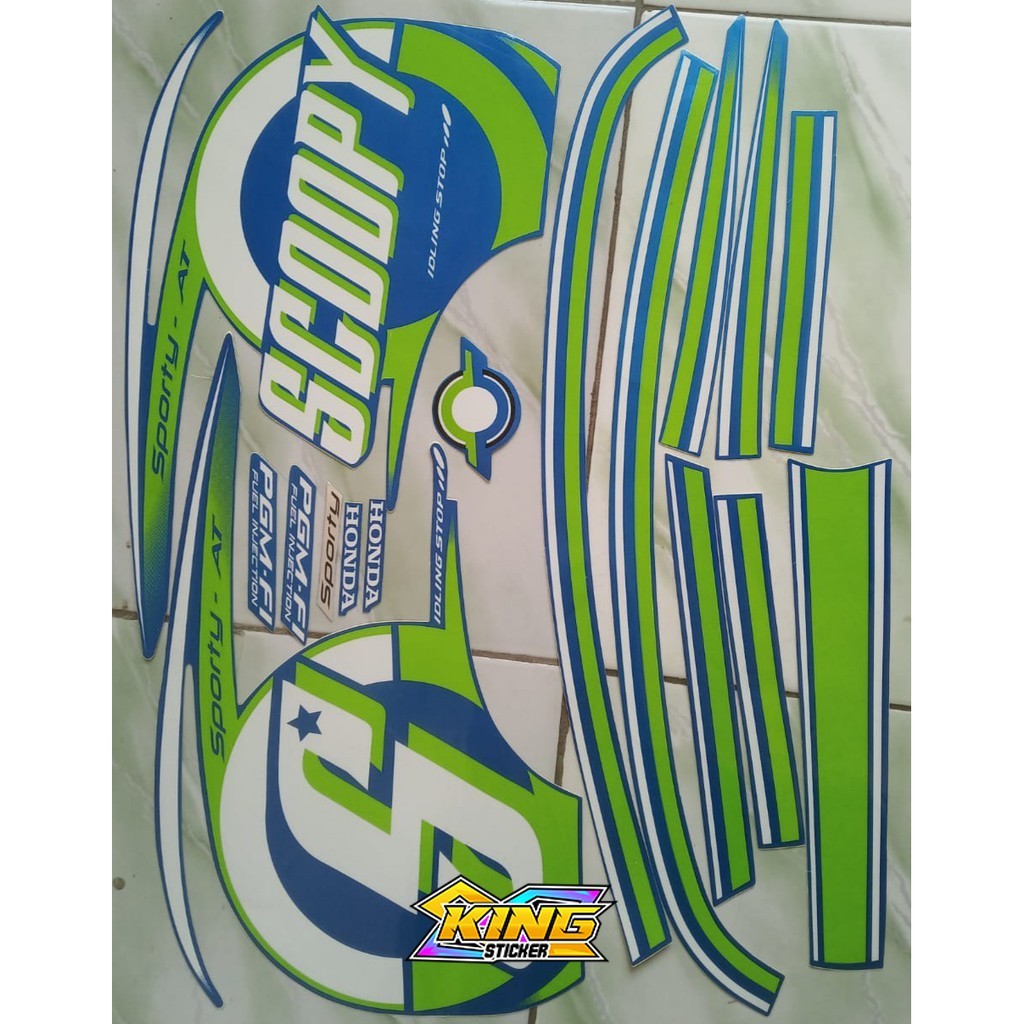 Stiker striping honda scoopy sporty 2016 biru