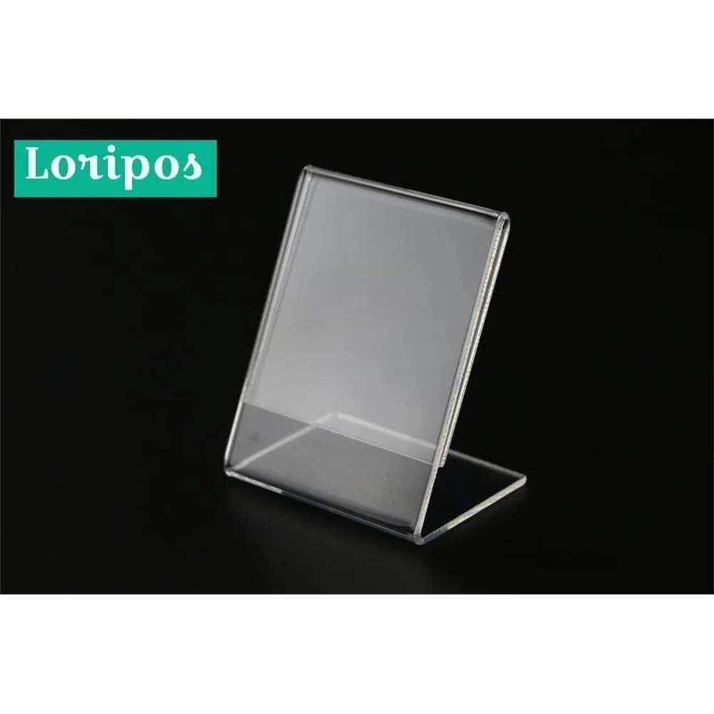 

10pcs 5x7cm Clear l Acrylic Name Card Frame Jewelry Price Tag Display Advertising Desk Sign Clip Label Holder Pop Shelf Talker