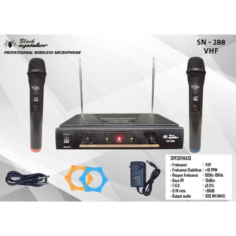 Promo  Mic wireless black spider sn288  microphone blackspider sn 288 handheld