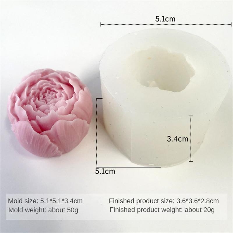 

Large Peony Flower Silicone Mold Handmade 3D Aromatherapy Plaster Glue Mold Jewelry Candle Souvenir Mold