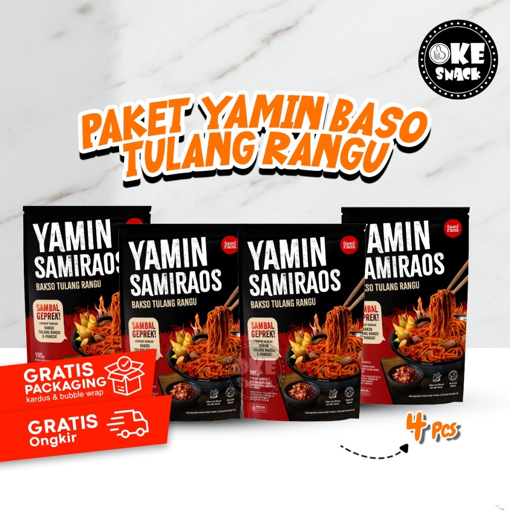 

Paket Hemat Sami Raos Yamin Baso Tulang Rangu Samiraos Isi 4 Pcs