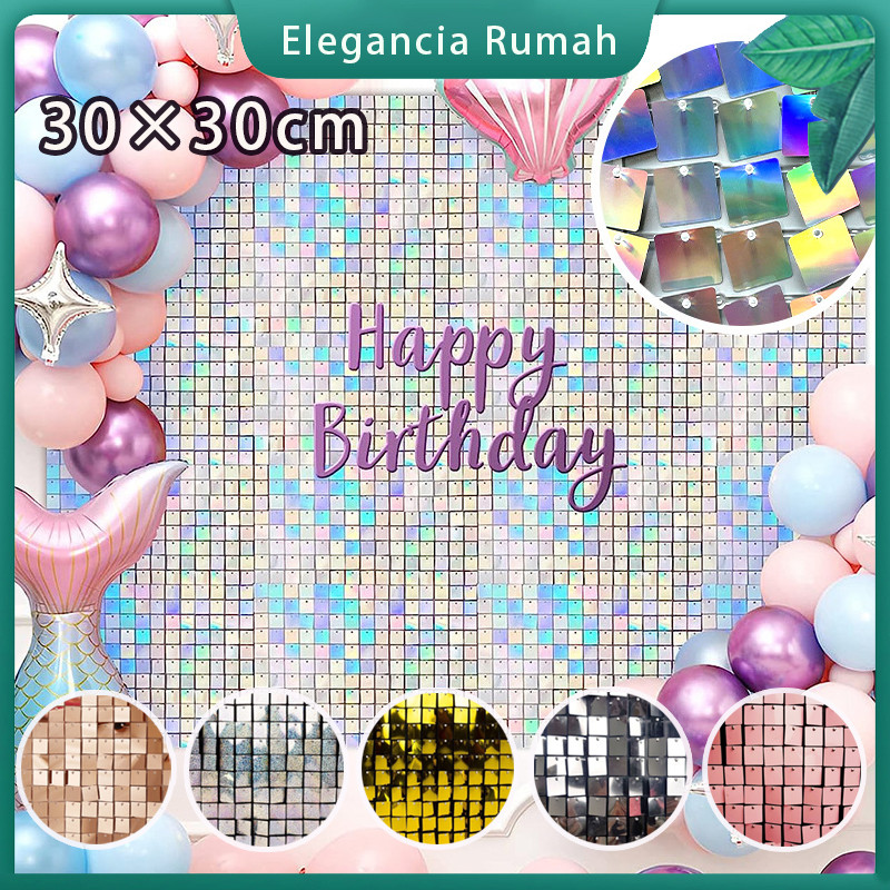 Sequin Panel Backdrop Tile Wall/Dekorasi Dinding Pesta Tahun Lamaran Estetik/Sequin Backdrop/Dekoras