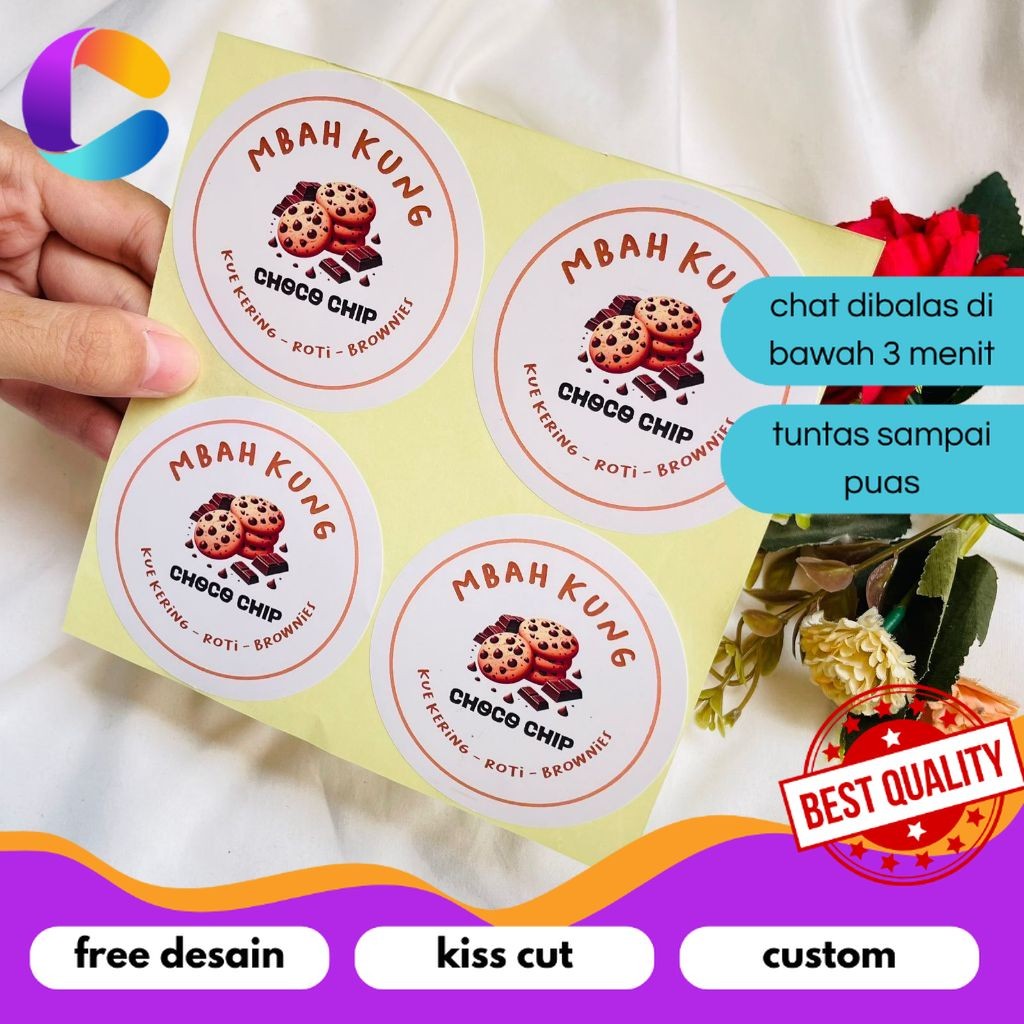 

Cetak INC 2-4 Sticker Toples Kue Kering Bulat Stiker Chromo Custom Cookies Lebaran Idul Fitri Murah