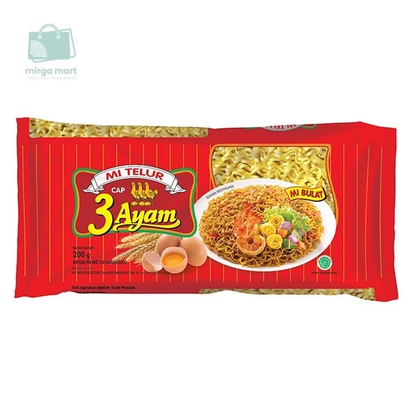 

CAP 3 AYAM MIE TELOR MERAH 200 GR