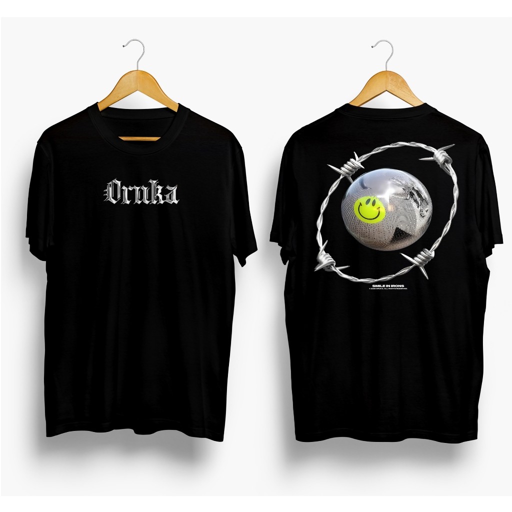 【Ori】 Baju Kaos Distro Tshirt Pakaian Pria Wanita Keren Lengan Pendek Smile In Irons Terbaru Cewek C