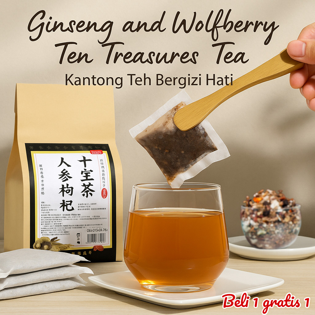 

【Pengiriman 24 jam/COD】30pcs Ginseng and Wolfberry Ten Treasures Tea/Liver Tea Teh Untuk Detox Racun Pada Liver/Teh Sehat /Kantong Teh Bergizi Hati/Teh Ginseng Liver dan Wolfberry Kombinasi Teh Kesehatan