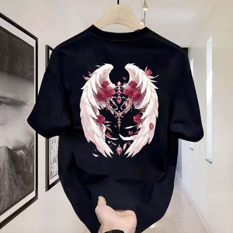 OutletsChromeHearts 100% Cotton Baju Fit T Shirt Pria Wanita Graphic Tee (Pria & Wanita )BajuT-Shirt