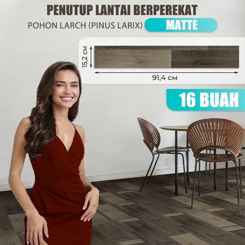YAHABIBI  (36 Pcs) Floor Vinyl Lantai Stiker Lantai kayu parquet Dengan Lem Sticker Vinyl Lantai
