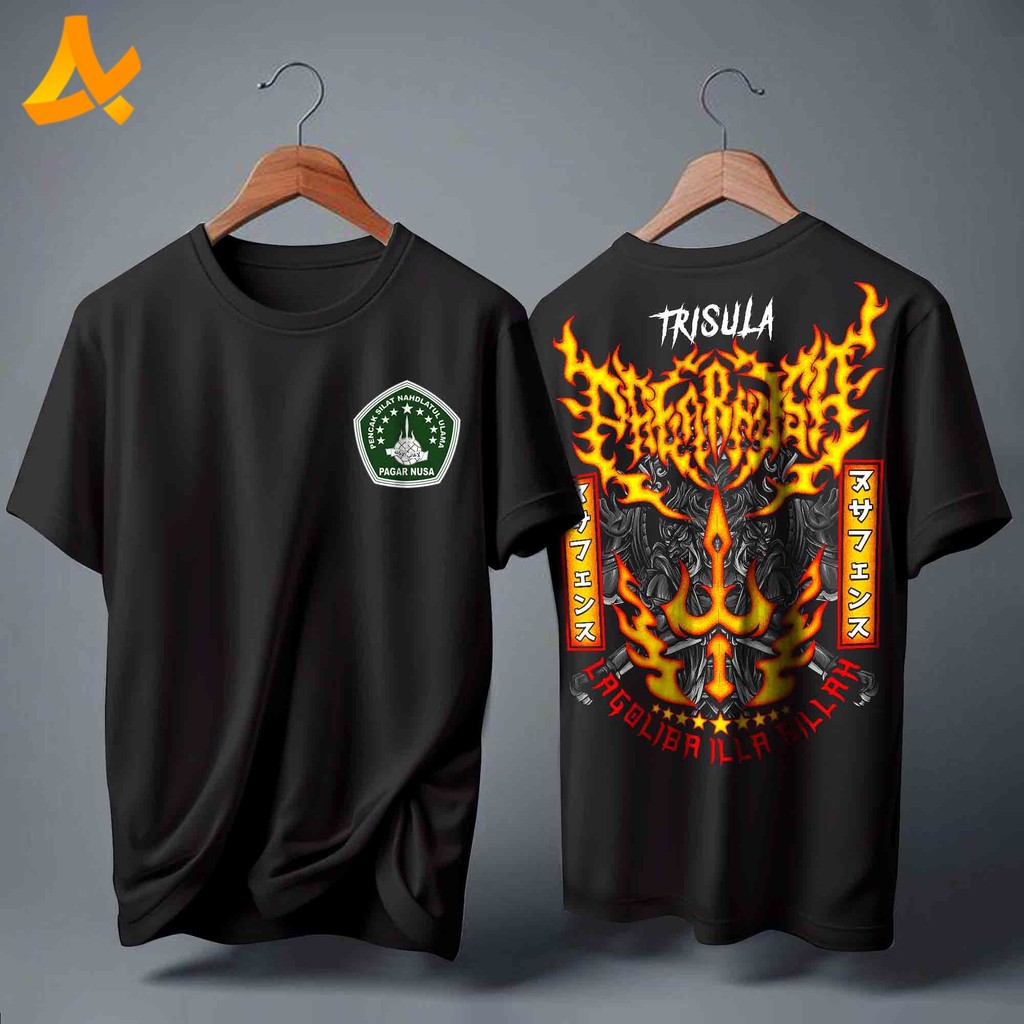 Kaos Pagar Nusa Distro TRISULA FLAME 1986 Terbaru - Sablon Premium Gasmi Ligas Geng Pukul PN Nyell
