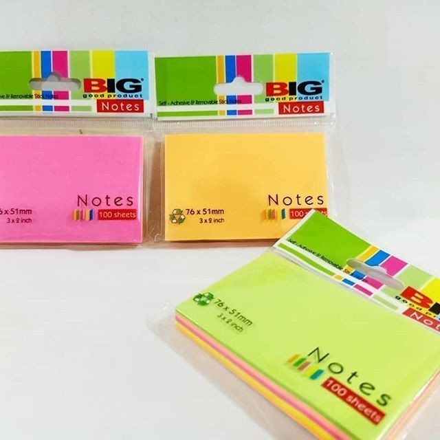 

Sticky Note BIG Notes 76x51mm 100 Lembar Warna Cerah Kertas 70gsm
