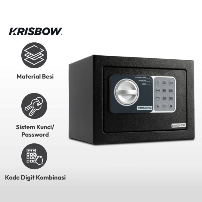 KRISBOW Brankas Besi Digital 17NEF Kunci Kombinasi