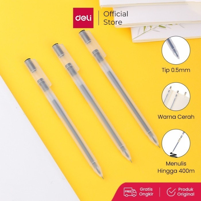 

Pulpen Gel / gel pen Deli A119 Warna Needle warna cerah dengan Tip 0.5mm